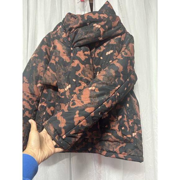 Peruvian Connection Women’s Mariposa Rust & Black Puffer Scarf Jacket/Coat Med - Picture 9 of 12